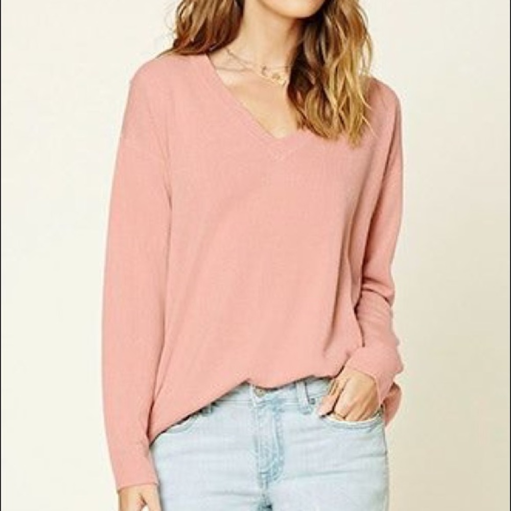 Pink v neck sweater